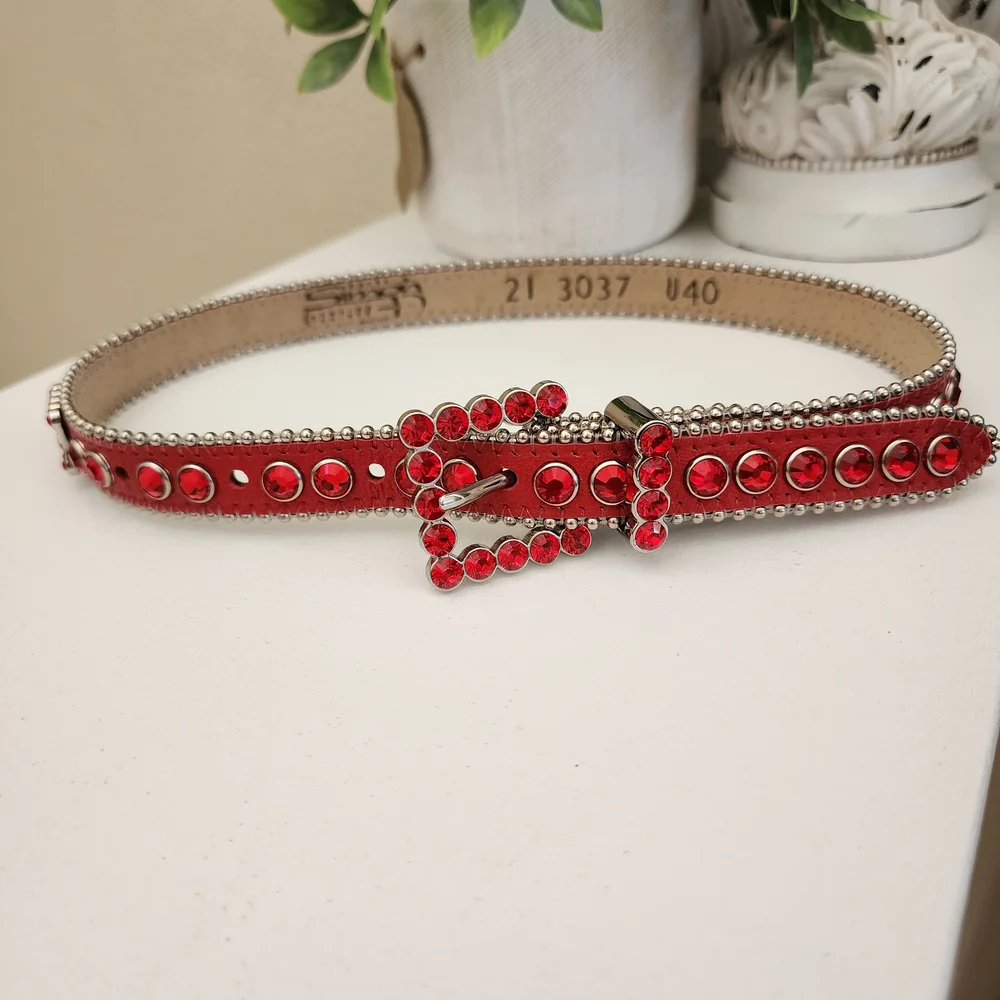 b.b. Simon Red Swarovski Crystal Kids Belt